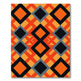 Bold Orange Black Diamond Geometric Area Rug