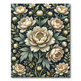 Ivory Peony Bouquet Area Rug