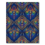 Vintage Microphone Floral Blue Area Rug
