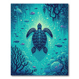 Sea Turtle Ocean Blue Teal Area Rug