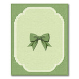 Elegant Green Bow Scalloped Frame Area Rug
