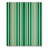 Bold Green and Ivory Vertical Stripe Area Rug