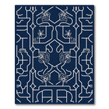 Blue and Teal Navy Blue Intricate Floral Persian Area Rug