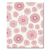 Pink Roses Daisies Outline Area Rug