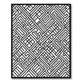 Intricate Geometric Modern Intricate Black White Geometric Maze Rug