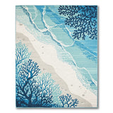 Blue and Teal Blue Teal Coral Reef Coastal Area Rug