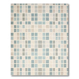 Blue and Teal Teal Blue Geometric Grid Area Rug