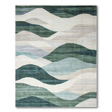 Teal Green Abstract Wave Area Rug