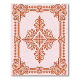 Ornate Red Scroll Border Medallion Rug