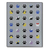 Multi-color and Patterns Playful Multi-Color Paw Prints Area Rug
