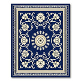 Traditional Persian Blue and Teal Navy Blue Traditional Persian Floral Area Rug