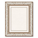 Brown Geometric Lattice Border Rug