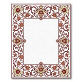 Ornate Floral Border Area Rug