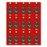 Festive Christmas Trees Red Pattern Area Rug