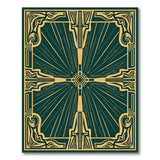 Green Geometric Sunburst Area Rug