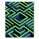 Neon Green Maze Labyrinth Area Rug