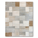 Beige and Neutral Modern Geometric Neutral Block Area Rug
