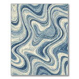 Blue Swirl Distressed Abstract Area Rug