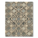 Grey Geometric Lattice Trellis Rug