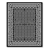 Intricate Black White Heritage Tribal Area Rug