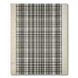 Black White Plaid Woven Area Rug