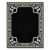 Ornate Gold Floral Black Area Rug