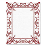 Ornate Red Floral Scrollwork Area Rug