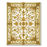 ODIKA Ornate Gold Vintage Washable Area Rug - Low Pile, Non-Slip & Pet Friendly