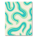 Teal Mint Wave Abstract Area Rug