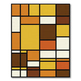 Modern Geometric Abstract Area Rug in Orange Yellow