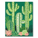 Emerald Green Cactus Succulent Area Rug