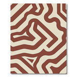 Cream and Rust Wavy Abstract Area Rug