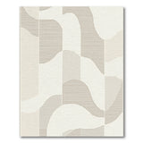 Beige Abstract Geometric Wave Area Rug