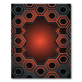 Red Geometric Hexagon Area Rug