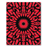 Vibrant Red Mandala Geometric Area Rug