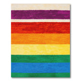 Geometric Modern Vibrant Rainbow Stripe Shag Area Rug