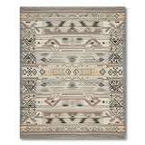 Grey Grey Heritage Tribal Geometric Area Rug