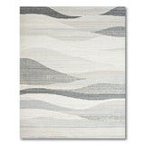 Grey Abstract Wave Layered Area Rug