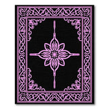 Pink Floral Medallion Area Rug on Black