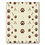 Playful Brown Dog Paw Bone Area Rug
