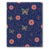 Navy Floral Daisy Butterfly Area Rug