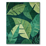 Green Lush Green Banana Leaf Area Rug