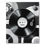 Black White Vinyl Record Turntable Area Rug