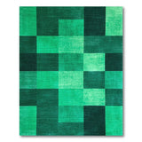 Vibrant Green Grid Geometric Area Rug
