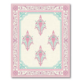 Pink Teal Floral Vintage Area Rug