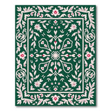 Floral Emerald Green Persian Floral Area Rug