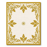 Gold Ornate Floral Border Area Rug