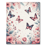 Whimsical Pink Peony Butterfly Floral Rug