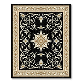 Ornate Black Gold Medallion Area Rug