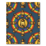 Golden Lantern Rainbow Circular Rug